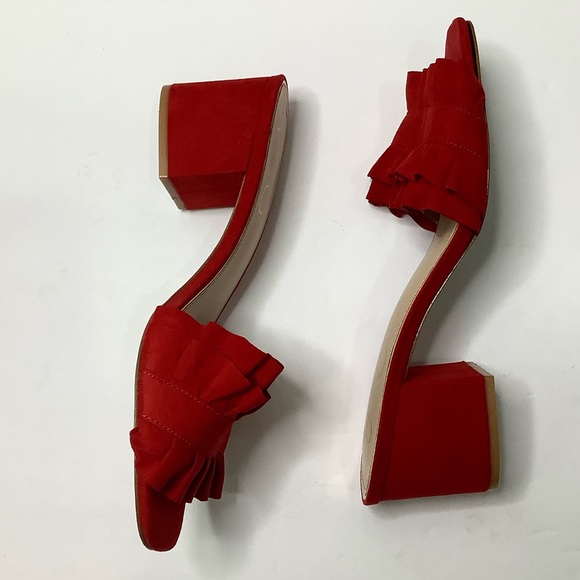 Jessica Simpson Red Ruffle Slide Sandals - Picture 4 of 12
